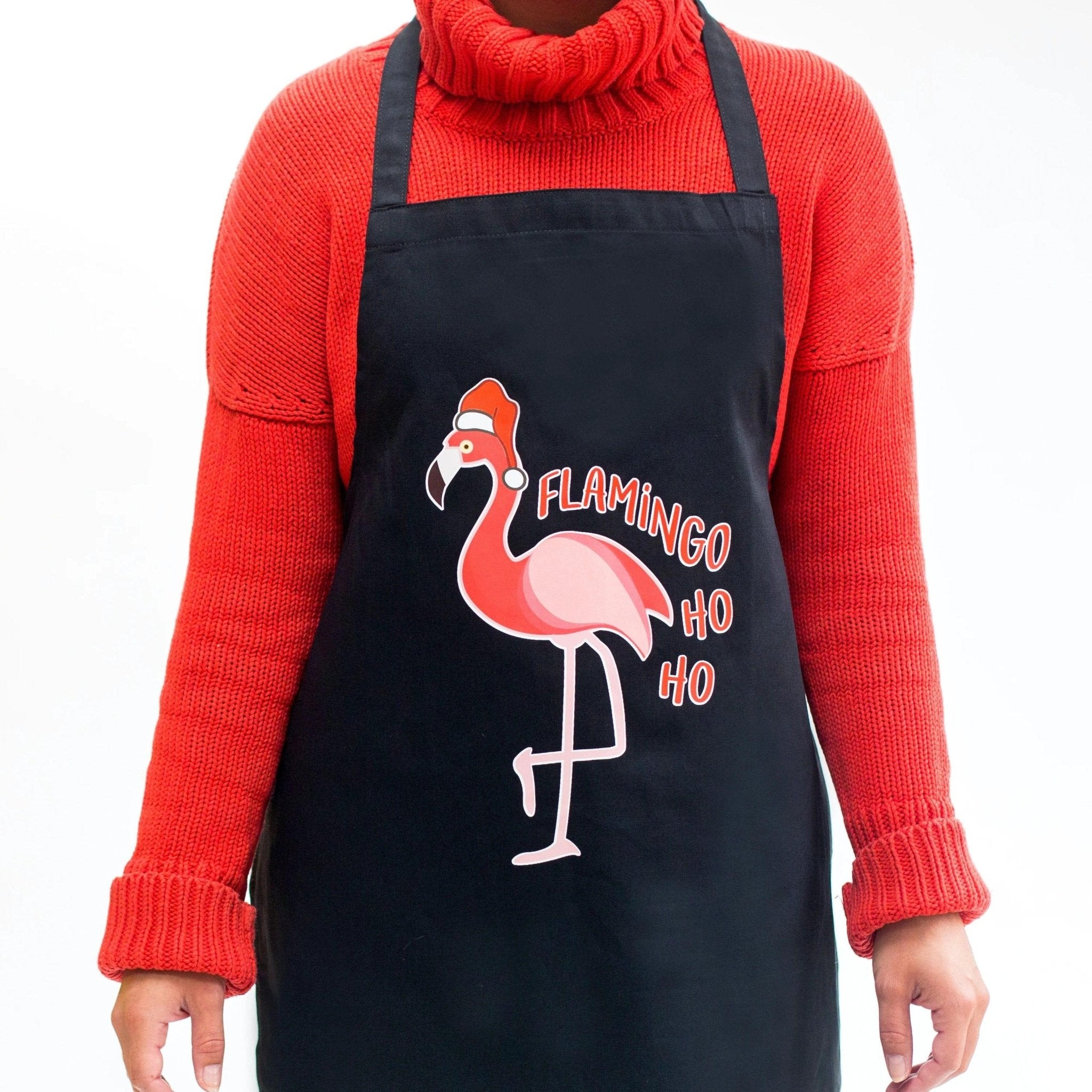 Funny Flamingo Christmas Apron