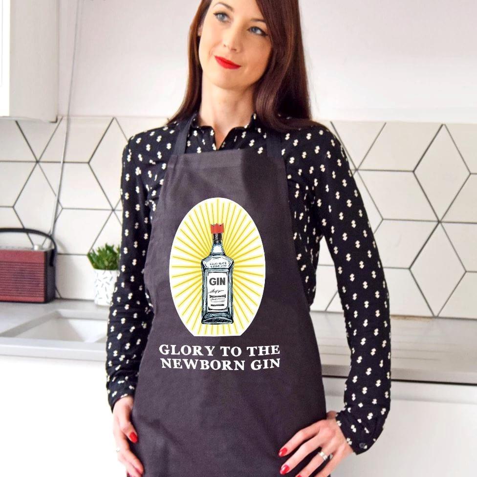 Glory to the Newborn Gin' Christmas Apron