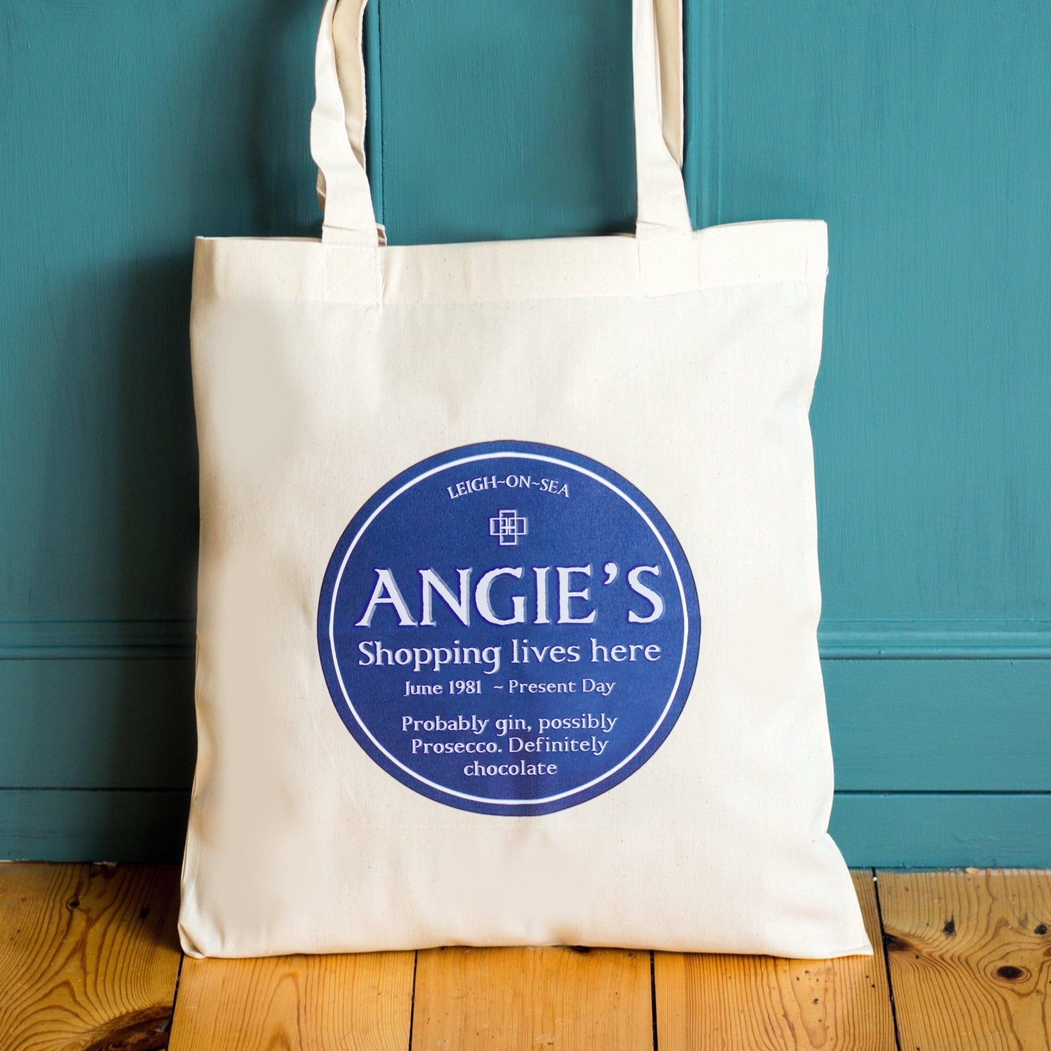 Personalised Blue Plaque Tote Bag
