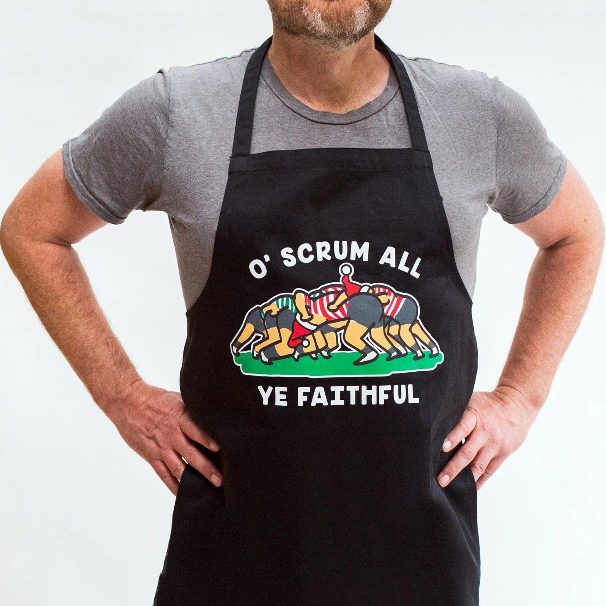 Funny Rugby Christmas Apron